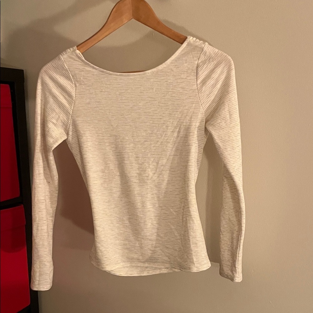 Sadie & Sage Cream Boatneck Long Sleeve Top